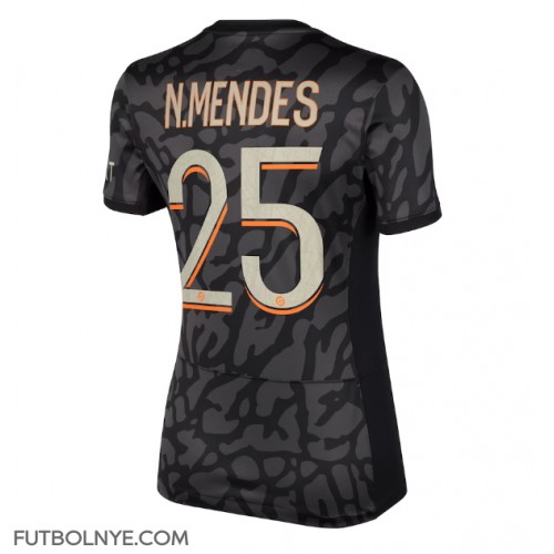 Camiseta Paris Saint-Germain Nuno Mendes #25 Tercera Equipación para mujer 2023-24 manga corta